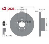 X2 PCS FRONT BRAKE DISC ROTORS SET L&R SIDES 92261805 TEXTAR I