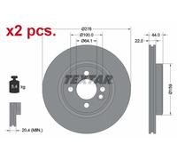 X2 PCS FRONT BRAKE DISC ROTORS SET L&R SIDES 92262403 TEXTAR I