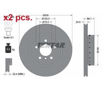 X2 PCS FRONT BRAKE DISC ROTORS SET L&R SIDES 92265825 TEXTAR I