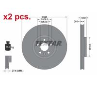 X2 PCS FRONT BRAKE DISC ROTORS SET L&R SIDES 92289805 TEXTAR I