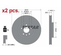 X2 PCS FRONT BRAKE DISC ROTORS SET L&R SIDES 92300605 TEXTAR I