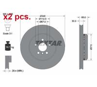 X2 PCS FRONT BRAKE DISC ROTORS SET L&R SIDES 92351625 TEXTAR I