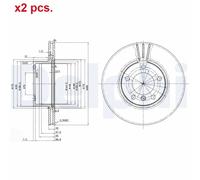X2 PCS FRONT BRAKE DISC ROTORS SET L&R SIDES BG3043 DELPHI I