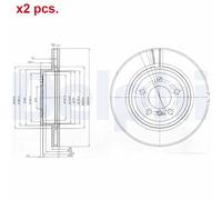 X2 PCS FRONT BRAKE DISC ROTORS SET L&R SIDES BG3938 DELPHI I