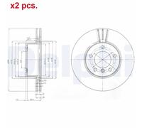 X2 PCS FRONT BRAKE DISC ROTORS SET L&R SIDES BG3998C DELPHI I