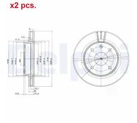 X2 PCS FRONT BRAKE DISC ROTORS SET L&R SIDES BG4003 DELPHI I