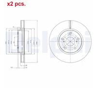 X2 PCS FRONT / BRAKE DISC ROTORS SET L&R SIDES BG4139C DELPHI I