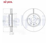 X2 PCS FRONT BRAKE DISC ROTORS SET L&R SIDES BG4278C DELPHI I