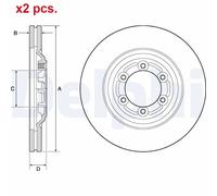 X2 PCS FRONT BRAKE DISC ROTORS SET L&R SIDES BG4697C DELPHI I