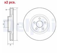 X2 PCS FRONT BRAKE DISC ROTORS SET L&R SIDES BG9203C DELPHI I