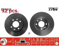 X2 PCS FRONT BRAKE DISC ROTORS SET L&R SIDES DF1013 TRW I