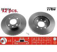 X2 PCS FRONT BRAKE DISC ROTORS SET L&R SIDES DF1016 TRW I