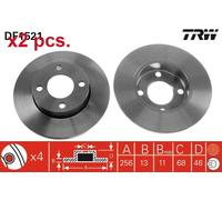 X2 PCS FRONT BRAKE DISC ROTORS SET L&R SIDES DF1521 TRW I