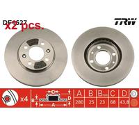 X2 PCS FRONT BRAKE DISC ROTORS SET L&R SIDES DF1627 TRW I