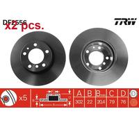 X2 PCS FRONT BRAKE DISC ROTORS SET L&R SIDES DF2556 TRW I