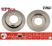 X2 PCS FRONT BRAKE DISC ROTORS SET L&R SIDES DF2588 TRW I