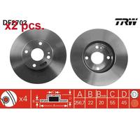 X2 PCS FRONT BRAKE DISC ROTORS SET L&R SIDES DF2702 TRW I