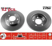 X2 PCS FRONT BRAKE DISC ROTORS SET L&R SIDES DF4035 TRW I