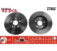 X2 PCS FRONT BRAKE DISC ROTORS SET L&R SIDES DF4204 TRW I