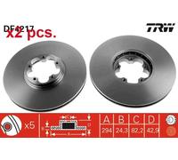 X2 PCS FRONT BRAKE DISC ROTORS SET L&R SIDES DF4217 TRW I