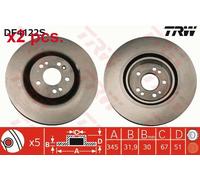 X2 PCS FRONT BRAKE DISC ROTORS SET L&R SIDES DF4222S TRW I