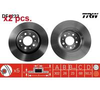 X2 PCS FRONT BRAKE DISC ROTORS SET L&R SIDES DF4233 TRW I