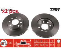 X2 PCS FRONT BRAKE DISC ROTORS SET L&R SIDES DF4236 TRW I