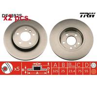 X2 PCS FRONT BRAKE DISC ROTORS SET L&R SIDES DF4392S TRW I