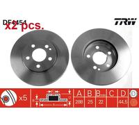 X2 PCS FRONT BRAKE DISC ROTORS SET L&R SIDES DF4454 TRW I