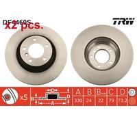 X2 PCS FRONT BRAKE DISC ROTORS SET L&R SIDES DF4460S TRW I