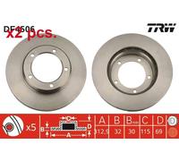 X2 PCS FRONT BRAKE DISC ROTORS SET L&R SIDES DF4506 TRW I