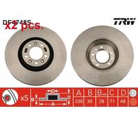 X2 PCS FRONT BRAKE DISC ROTORS SET L&R SIDES DF4748S TRW I