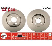 X2 PCS FRONT BRAKE DISC ROTORS SET L&R SIDES DF4799 TRW I
