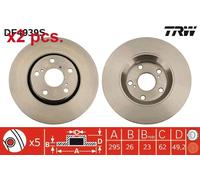 X2 PCS FRONT BRAKE DISC ROTORS SET L&R SIDES DF4939S TRW I
