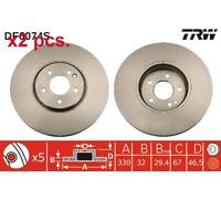 X2 PCS FRONT BRAKE DISC ROTORS SET L&R SIDES DF6074S TRW I