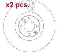 X2 PCS FRONT BRAKE DISC ROTORS SET L&R SIDES DF6140 TRW I