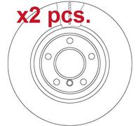 X2 PCS FRONT BRAKE DISC ROTORS SET L&R SIDES DF6616S TRW I