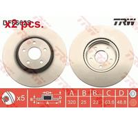 X2 PCS FRONT BRAKE DISC ROTORS SET L&R SIDES DF6662S TRW I