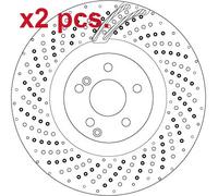 X2 PCS FRONT BRAKE DISC ROTORS SET L&R SIDES DF6873S TRW I
