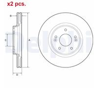 X2 PCS FRONT / REAR BRAKE DISC ROTORS SET L&R SIDES BG4931C DELPHI I