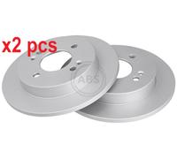 2x Brake disc solid 17656 A.B.S. for KIA HYUNDAI