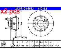 ATE 24.0110-0152.1 Brake disc
