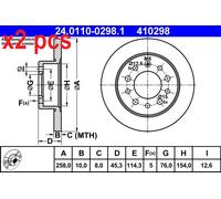 ATE 24.0110-0298.1 Brake disc