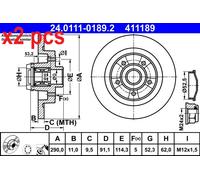 ATE 24.0111-0189.2 Brake disc
