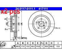ATE 24.0117-0111.1 Brake disc