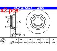 X2 PCS L&R SIDES 24.0122-0266.1 BRAKE DISC ATE