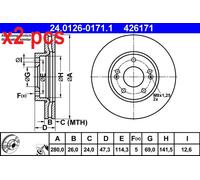 ATE 24.0126-0171.1 Brake disc