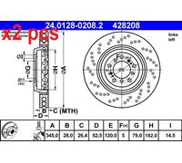 ATE 24.0128-0208.2 Brake disc