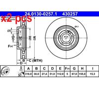 Brake Disc ATE 24.0130-0257.1