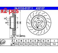 X2 PCS L&R SIDES 24.0132-0137.1 BRAKE DISC ATE